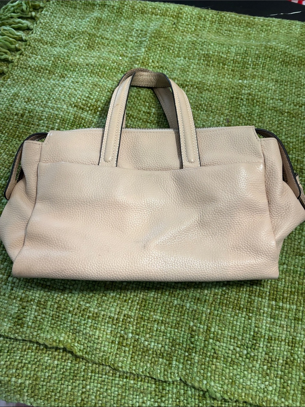 Boden Cream Leather Satchel